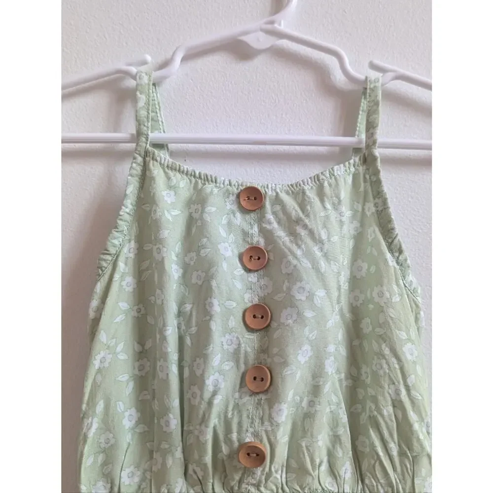 SweetHoney Romper Girls 2-3T Green Floral Shorts
